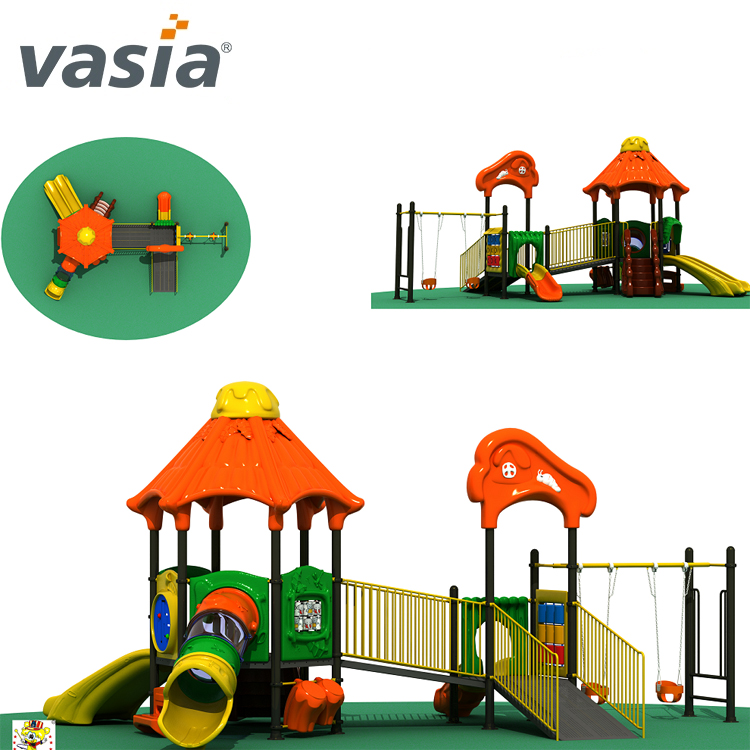 Galvanized steel pipe outdoor plastic Slide playground VS2-151202-32