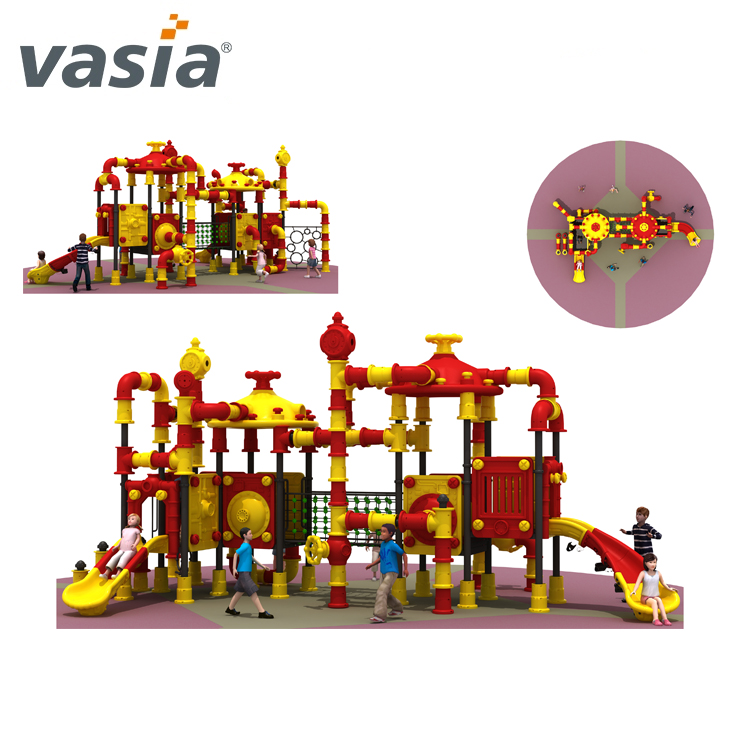 Used large-scale outdoor playground equipment plastic slides for children made in china VS2-161028-32