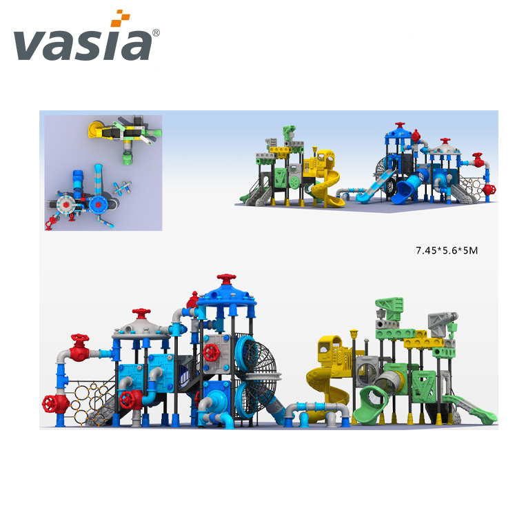 Kids Plastic outdoor gym slide playground VS2-161228-02-32