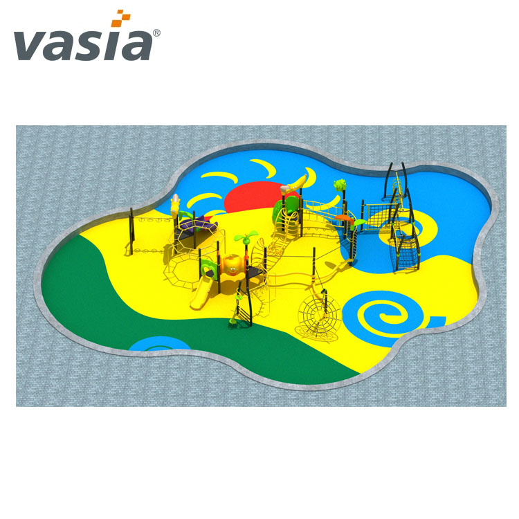 LLDPE,PVC,Galvanized pipe type outdoor playground with plastic slides and sliding barrels VS2-180520A-44